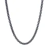 BLACK SILVER OVAL LINK CHAIN