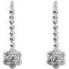 FLOWER DROP EARRINGS | DIAMOND FLOWER DROP EARRINGS | 18K GOLD