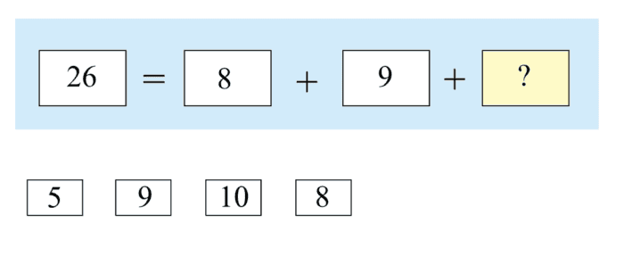 CogAT Test Sample Question - Number Puzzles