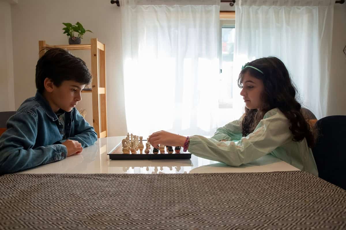 Children playing chess.